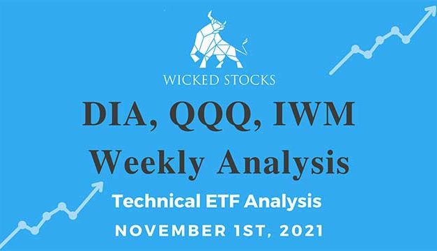 DIA, QQQ, IWM ETF Analysis 11/1/21